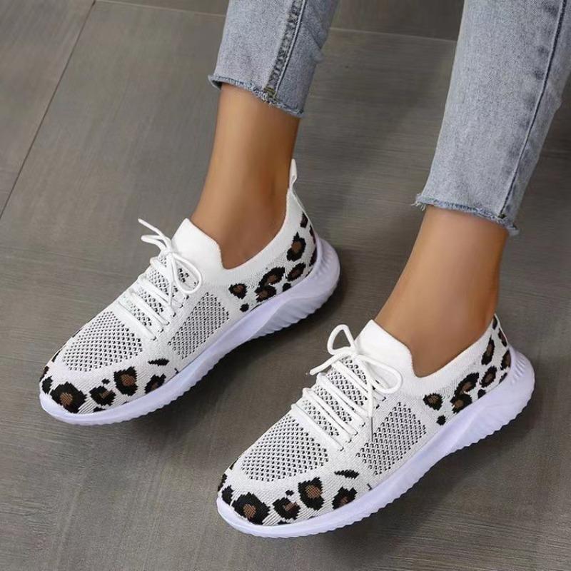 Women's casual sports shoes, new round head lace-up flat-bottomed comfortable mesh shoes 3