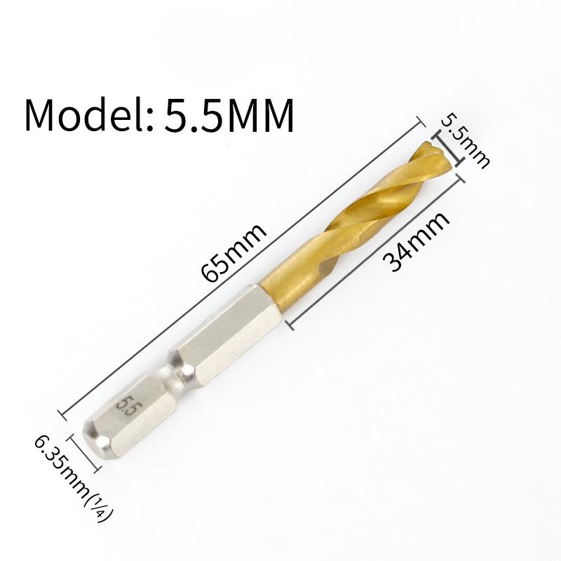 High Hardness 2-10Mm Twist Drill Bit Hex Shank Ultra-Short Hole Opener Stainless Steel Special Drill Wood Metal