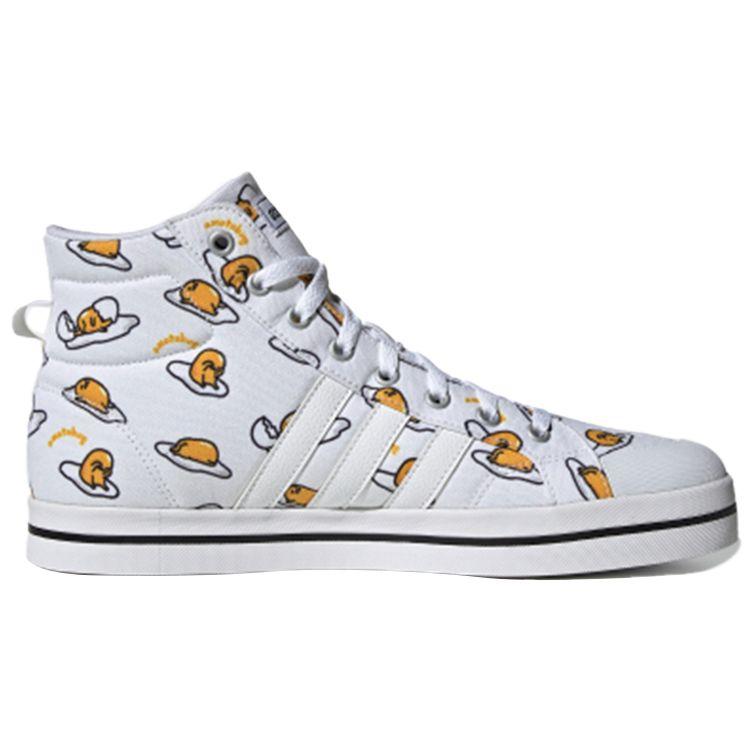Adidas Gudetama X Neo Bravada Mid Canvas Printed Casual Sports Non-Slip High-Top Skate Shoes Unisex Sneakers Off-White FY2939