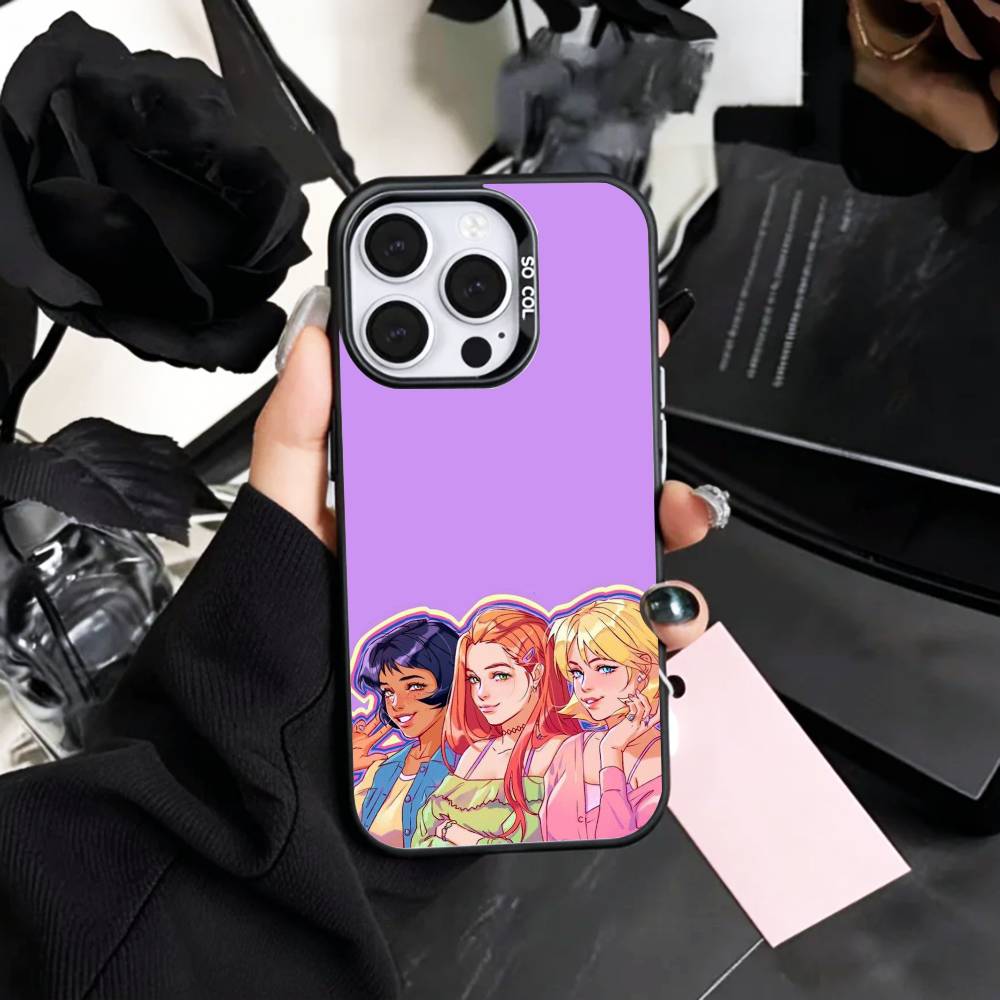 

1PC Stylish T-Totally S-Spies Phone Case For iPhone17,16,15,14,13,12,11 Plus,Pro Max Colored Silver Plated Inside Cover iPhone12PROMAX
