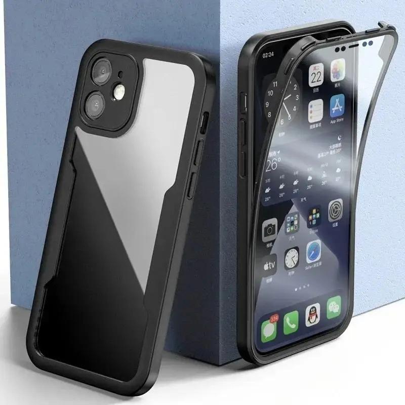 360 Full Cover Case For iPhone 17Air 16 15 14 13 11 12 Pro Max 16Plus Silicone Screen Shockproof Cover Protection Armor Cover