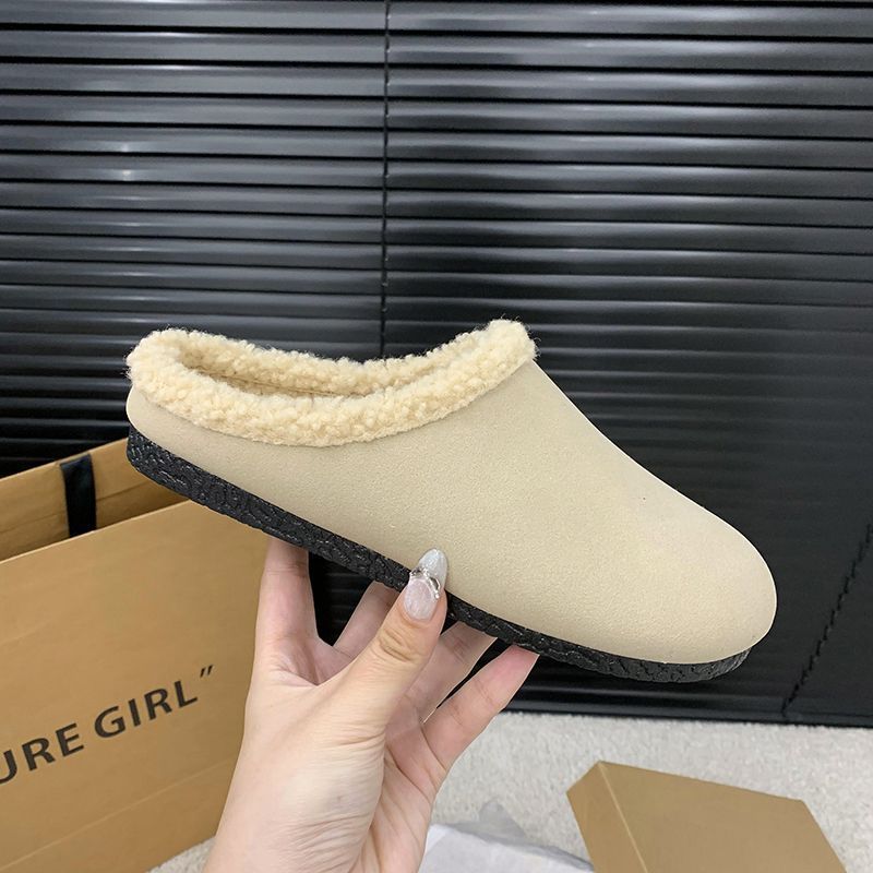 Fashion New Fuzzy House Slippers For Women Men Winter Mules Garden Shoes Soft Plush Slippers Outdoor Warm Furry Clogs Slide Snow Boots