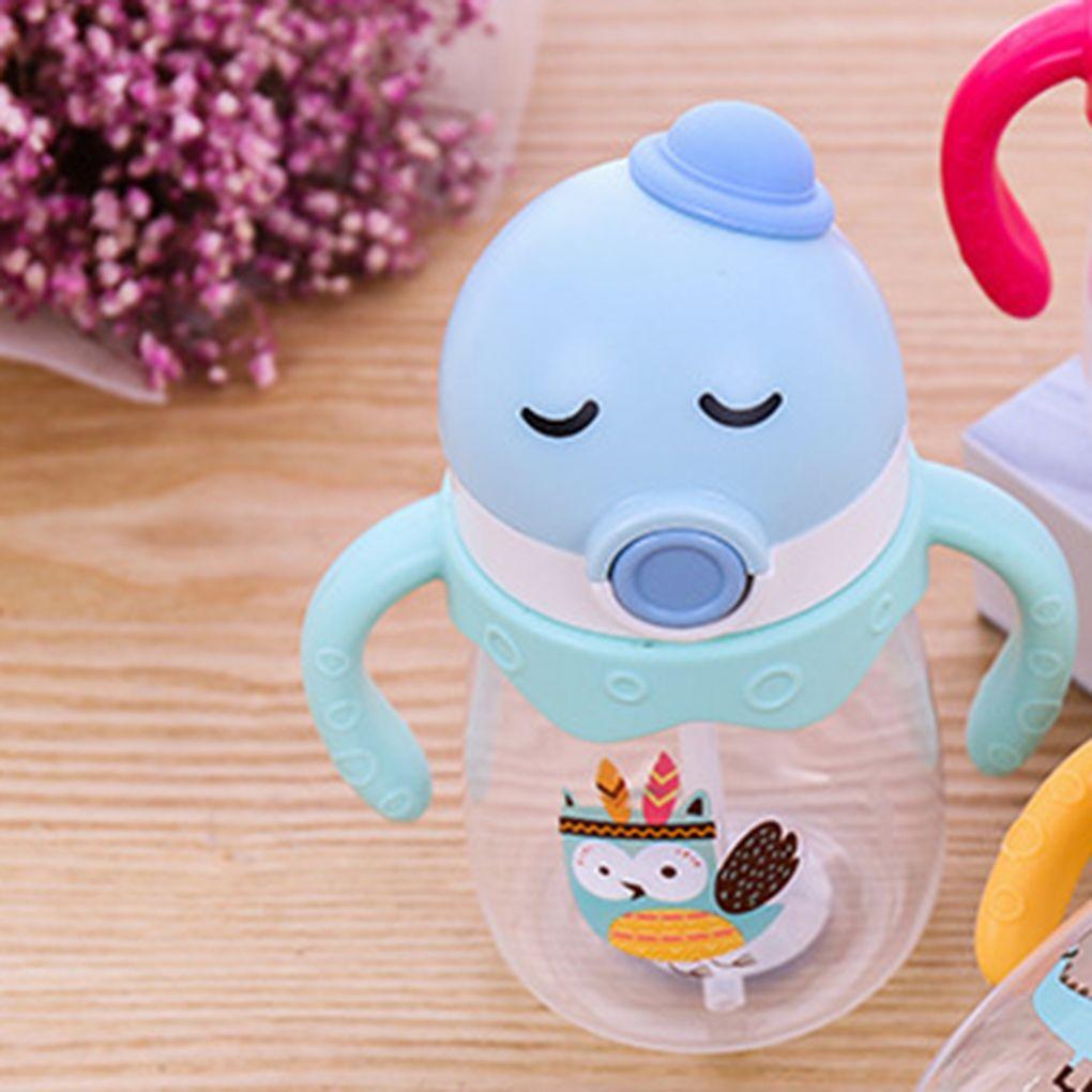 Toddler Baby Kid Infant Feeding Drinking Water Straw Bottle 350ml Water Cup