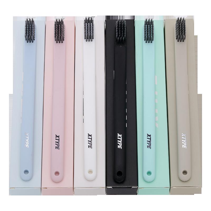 UPURITY Ultra-Fine Bamboo Charcoal Toothbrush Set: Adult Couple Travel Edition, XTYPE Series.