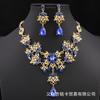Fashion Necklace And Earrings Set - Leaf And Droplet Wedding Set - Bride's Jewelry Set