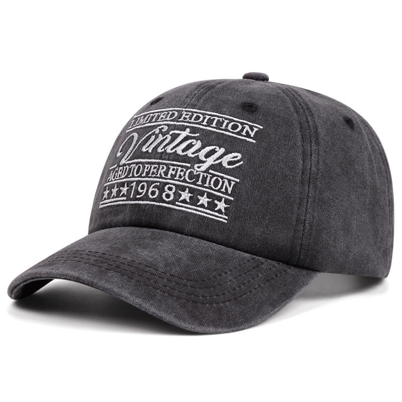 1968 Washed Denim Baseball Cap Retro Do Old Hat Hip Hop Versatile Duck Tongue Soft Top Hat
