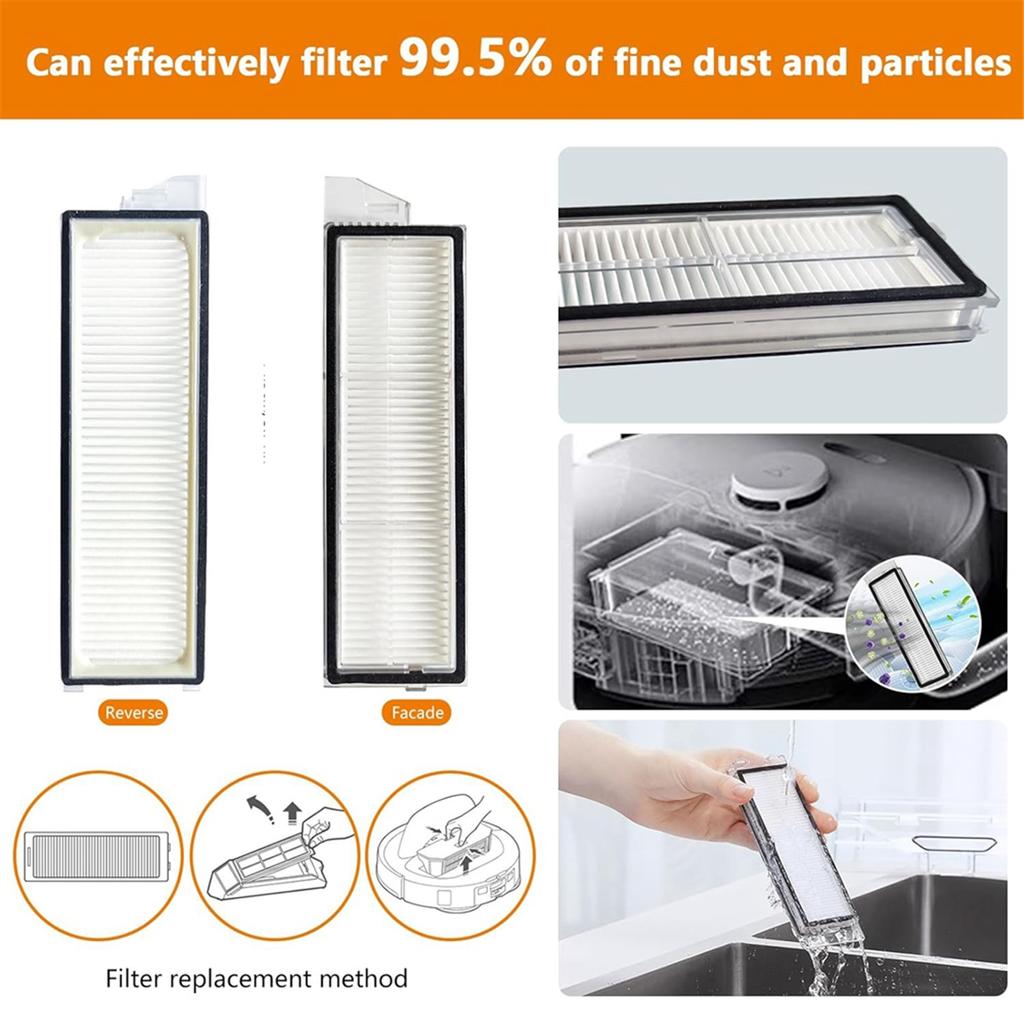 Replacement Parts for Roborock S8 Maxv Ultra /S8 Max Ultra Vacuum Cleaner Main Side Brush Hepa Filter Mop Cloth Dust Bag
