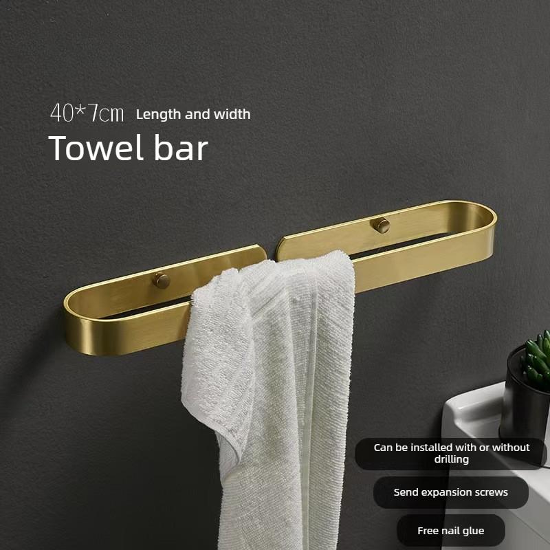 Badezimmer Handtuchhalter Wandmontage Handtuchhaken Gebürstetes Gold Handtuchständer Ablagegestell Regal 30cm/40cm/50cm Badezimmer Zubehör