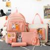 5 PCS Backpack for Middle and High School Students, Lightweight Backpack for Elementary School Students, Women's Large Capacity Backpack, Textbook Bag