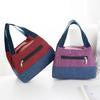 Thickened Oxford Canvas Lunch Bag Women Floral Handbag Portable Tote Lunch Box Bag Daily Hand Purse for Work