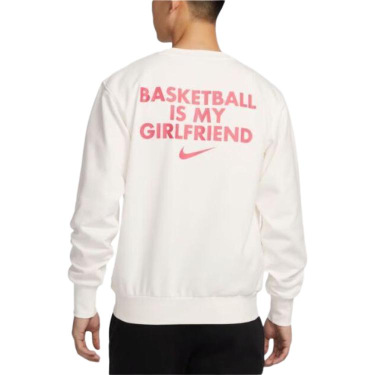Nike Sudadera de cuello redondo holgada con logo bordado para hombre Tops Blanco HF1115-100