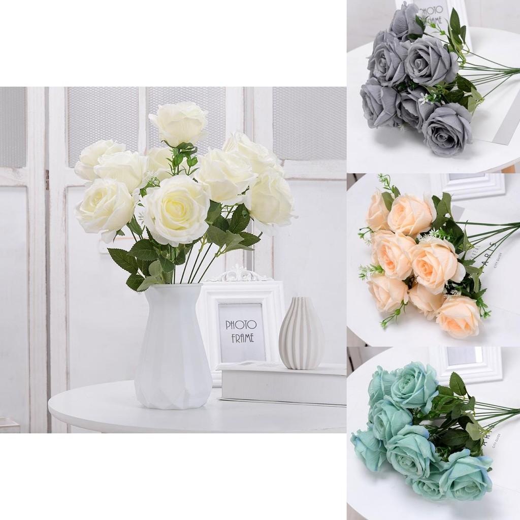 Artificial Rose Bouquet For Wedding Decor Home Hotel With Silk Flower Crafting