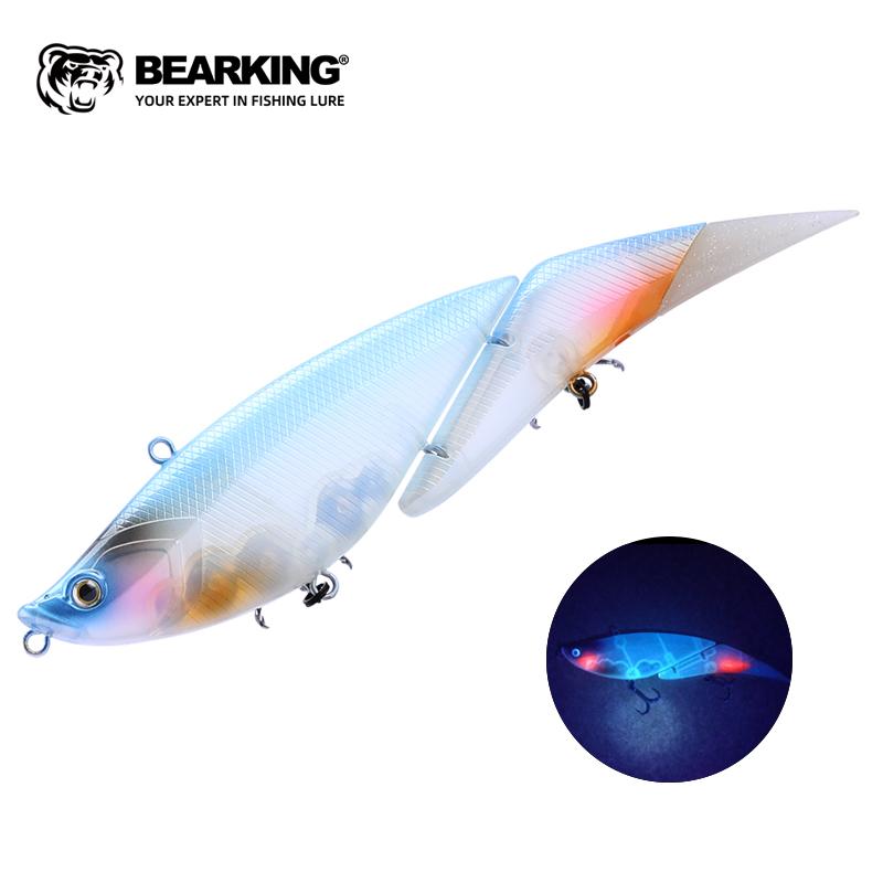BEARKING Top Fishing Lure 190mm 56g 2oz Jointed minnow Wobblers ABS Body with Soft Tail SwimBaits soft lure for pike and bass