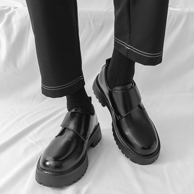 Plus Size -46 Thick soled men's leather shoes minimalist style Party Leisure Business Outdoor casual shoes versatile