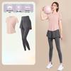 Women's High-End Short-Sleeve Sport T-Shirt & Fitness Set - Breathable, Quick-Drying Yoga and Running Wear