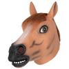 Halloween Cosplay Horse Mask White Brown Black Latex Animal Head Carnival Party