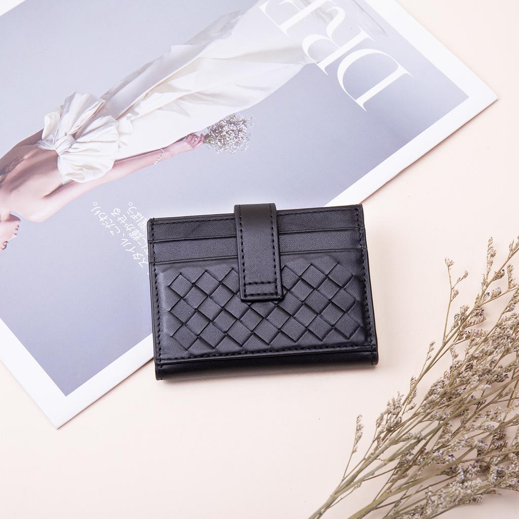Card Cow Leather Braided Card Bag Anti-Magnetic Card Holder Wallets Multi-card Position Card Wallet