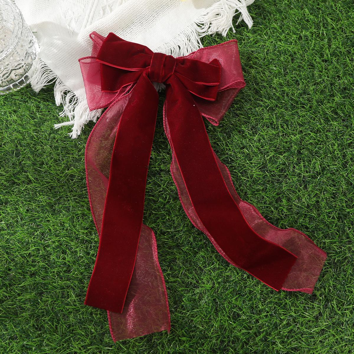 

AWAYTR Double Tulle Bowknot Hairpin Retro Bow Tie Hair Clips Valentine Headwear Girl Hair Accessories Festival Gift