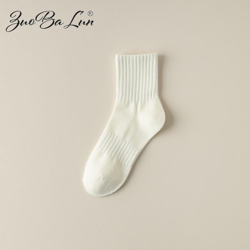 5 Pairs of Pure Cotton Sweat-absorbing and Odor Proof Basketball Mid Length Socks for Women In Summer