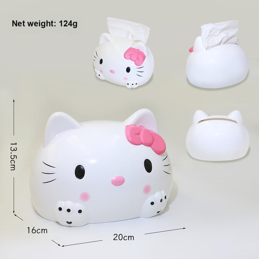 

Hello Kitty KT Paper Towel Box Home Living Room Decoration Tissue Holder Tissue Paper Napkin Toilet Paper High-Visually Appealing 20*16*13.5cm білий