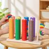 Wooden Stacking Toy ChildCentered with Bell Smooth Disc Stacker for Young Children,