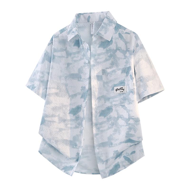 Chemise à manches courtes pour homme Printemps et Automne, Chemise décontractée ample pour homme