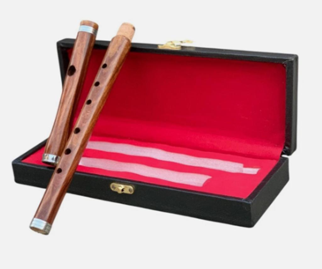 Rosewood Irish D Flute with Case Two Parts 15" Musical Wind Instruments