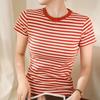 Navava NT3345 Women S caSual Daily STriped Round Neck ShorT Sleeve T ShirT
