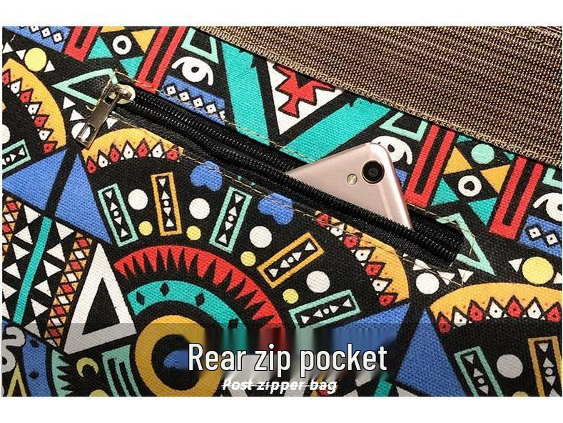 Ethnic Style Women's Large Capacity Canvas Tote Bag