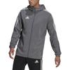 Adidas Side Stripe Logo Print Hooded Jacket Men Jackets Grey GP4964