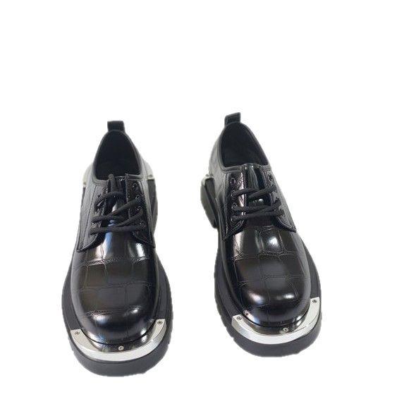 Fashion Spring Autumn New Designer Platform Men's Dress Shoes Fashion Business Formal Bright Face Patent Leather Black Derby Shoes Men