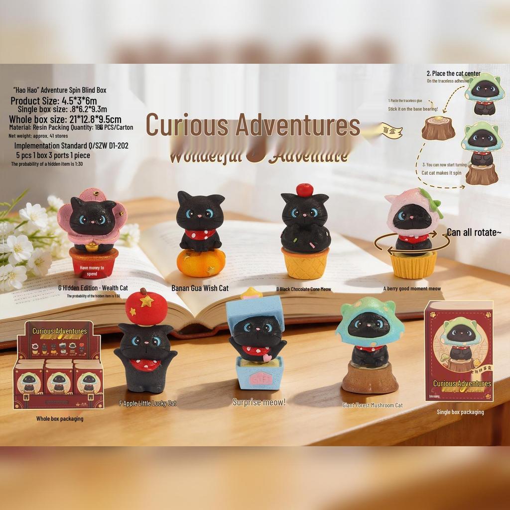 Whimsical Meow Collection Blind Box: Healing Kitten Resin Figurine Gift for Friends, Classmates, and Dorm Decor