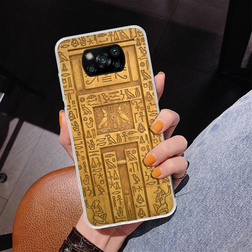 Egypt Nefertiti Anubis Ankh Pharaoh Phnoe Case for Xiaomi Poco X5 X6 X7 Pro X4 Gt F7 Ultra M8 M7 Redmi 15C 15 13C 13 12C 12 Uniq