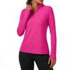 Sudadera Atlética de Manga Larga para Mujer con Cremallera Delantera Ajustada Ropa Deportiva Casual Elástica Ligera Capa Base para Fitness