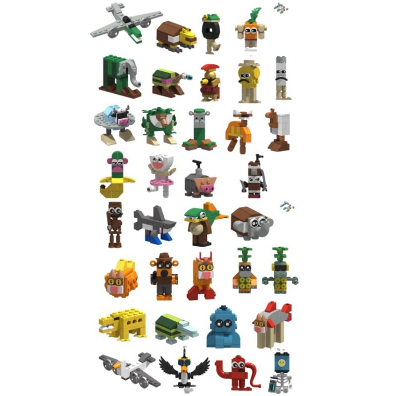 Combination Monster Mini Dolls Brainrot Bricks Tung Tung Sahur Figures Tralalero Tralala Building Blocks Toys Birthday Gifts