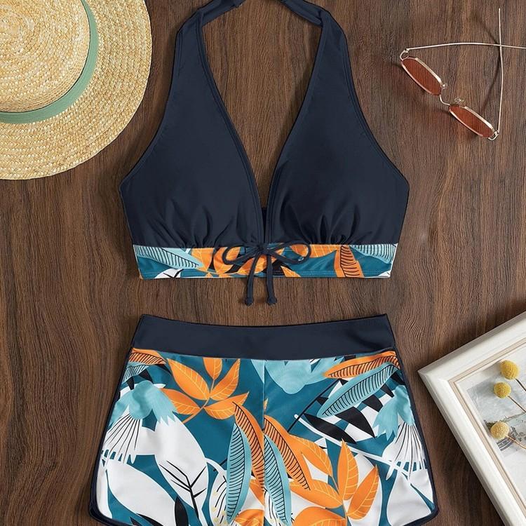 Swimming river swimsuit new bikini swimsuit, split print boxers swimsuit sexy women bikini