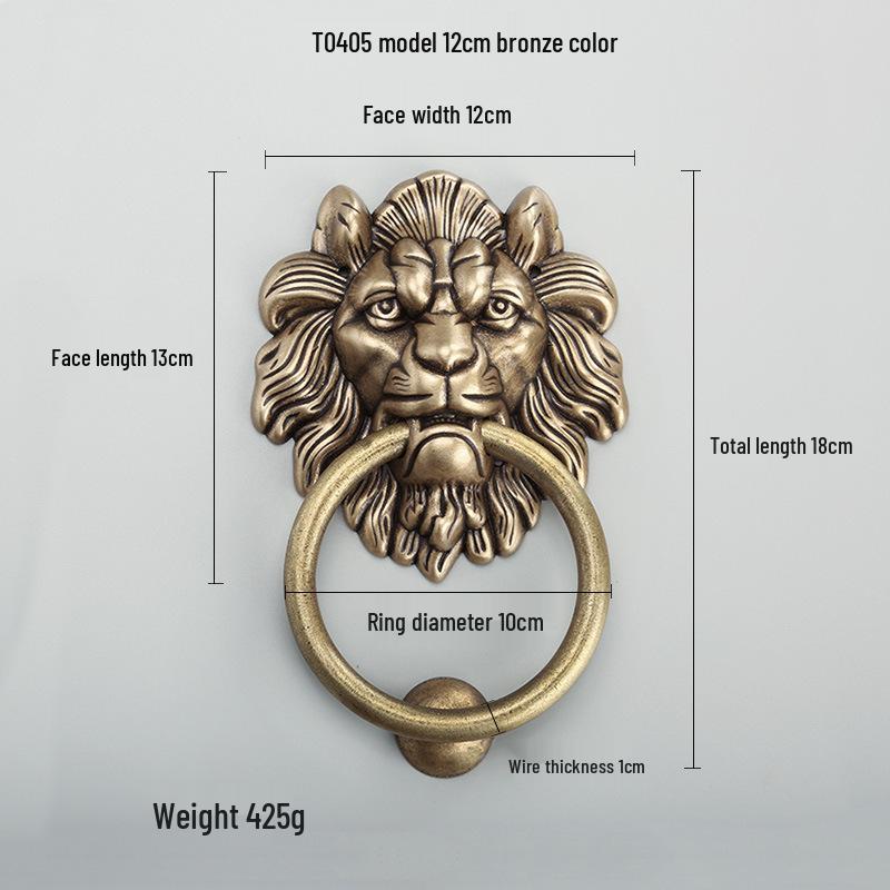 Antique Brass Lion Head Door Knocker & Pull Handle for French Doors