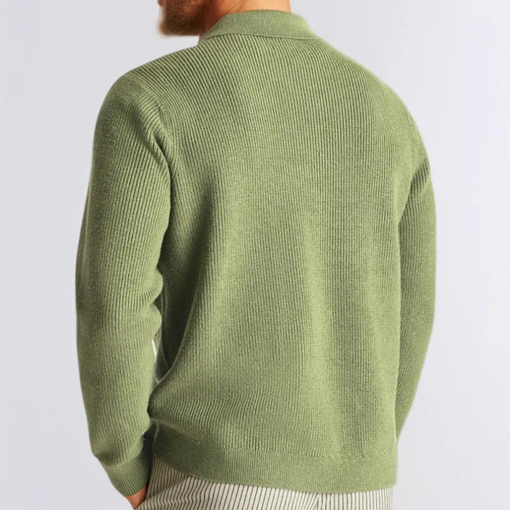 Men's Casual Square-Neck Knitted Cardigan With Multiple Pockets, Solid-Color Open-Front Sweater Coat