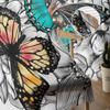 Flower Butterfly Tulle Curtains for Bedroom Living Room Chiffon Drapes Home Decor Sheer Window Treatments