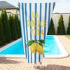 1pc Jumbo Extra-Thick Beach Towel, Blue White Lemon, Ideal for Beach Travel Picnic Camping Bathroom Hot Springs Swimming