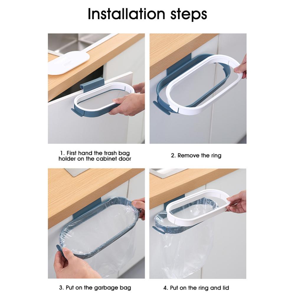 Folding Trash Can Kitchen Car Trash Can Holder Dustbin Garbage Can Waste Bin for Kitchen Recycle Bin Kitchen Storage