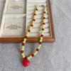 Fashion Cute Candy Color Heart Pendant Resin Beaded Choker Necklace For Women Girls Trendy Goth Vintage Aesthetic Accessories