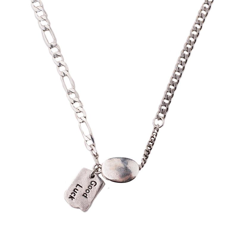 Premium Sense English Luck Square Brand Thai Silver Doudou Necklace Women'S Niche Design Oval Bead Accessories