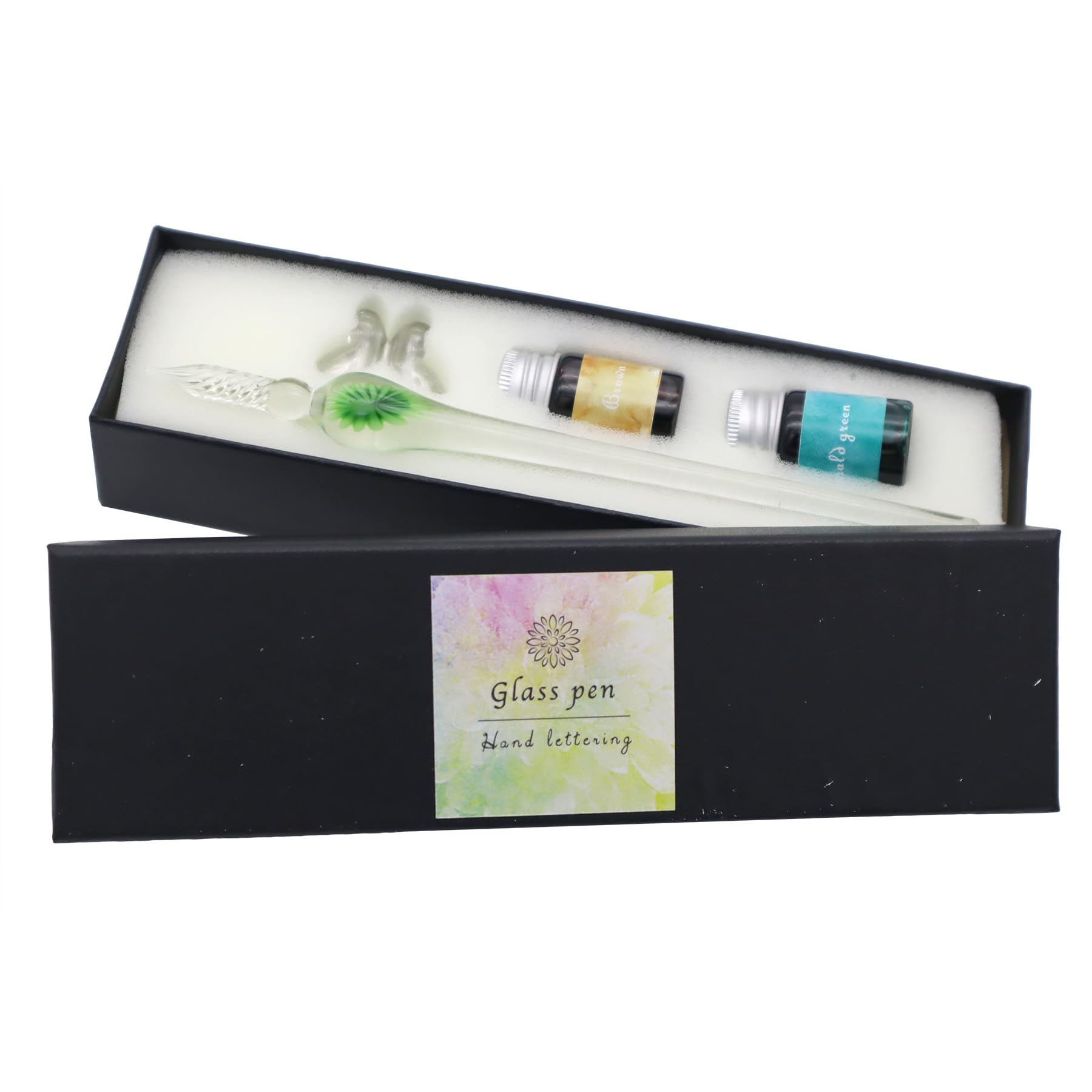 

Fokart Cute Handmade Glasswork Glass Pen Flower Green 2 Color Set