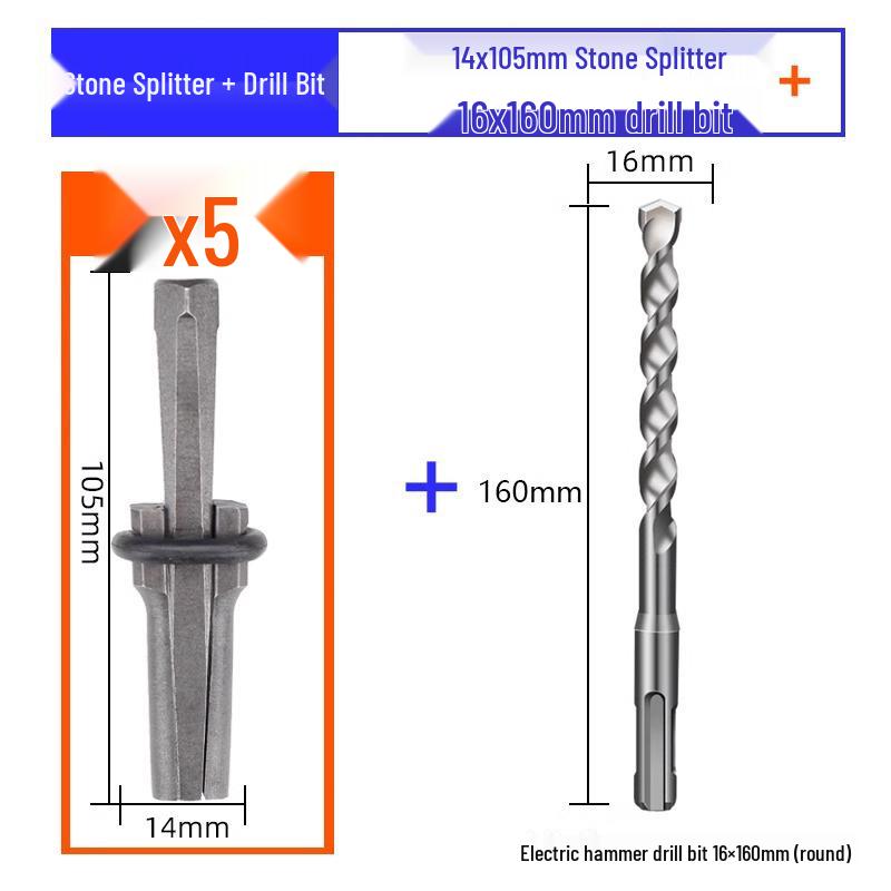 Stone Splitting Wedge and Chisel Tool for Stonemasons