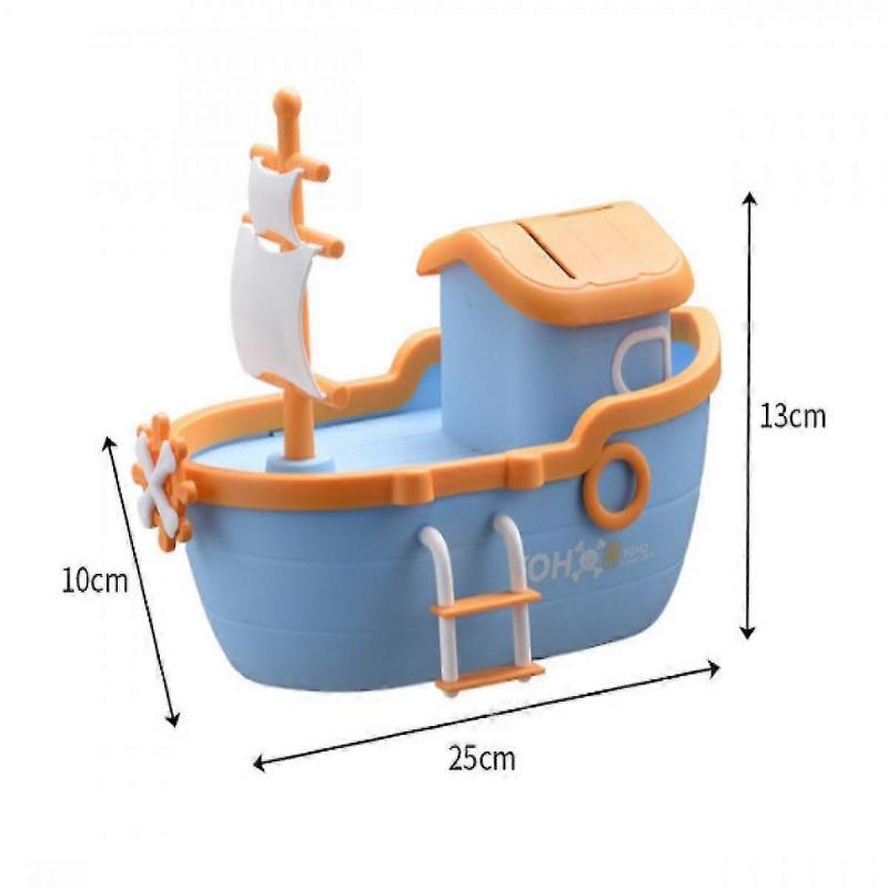 Cofrinho Navio Pirata Cofre de Dinheiro Plástico Inquebrável Cofrinho de Moedas Caixas de Dinheiro Brinquedos de Navio Pirata para Crianças Modelo de Estátua de Velheiro Para Aniversário