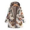 Casual Cotton Linen Loose Long Coat Printed Sleeve Fashion Jacket Vintage Zipper Women's Hooded Plus Size Temperament