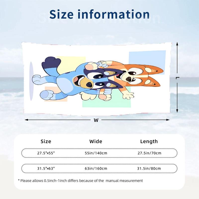 Bluey Beach towels also serve as bath towels summer essential a musthave for the outdoors the beach and the pool