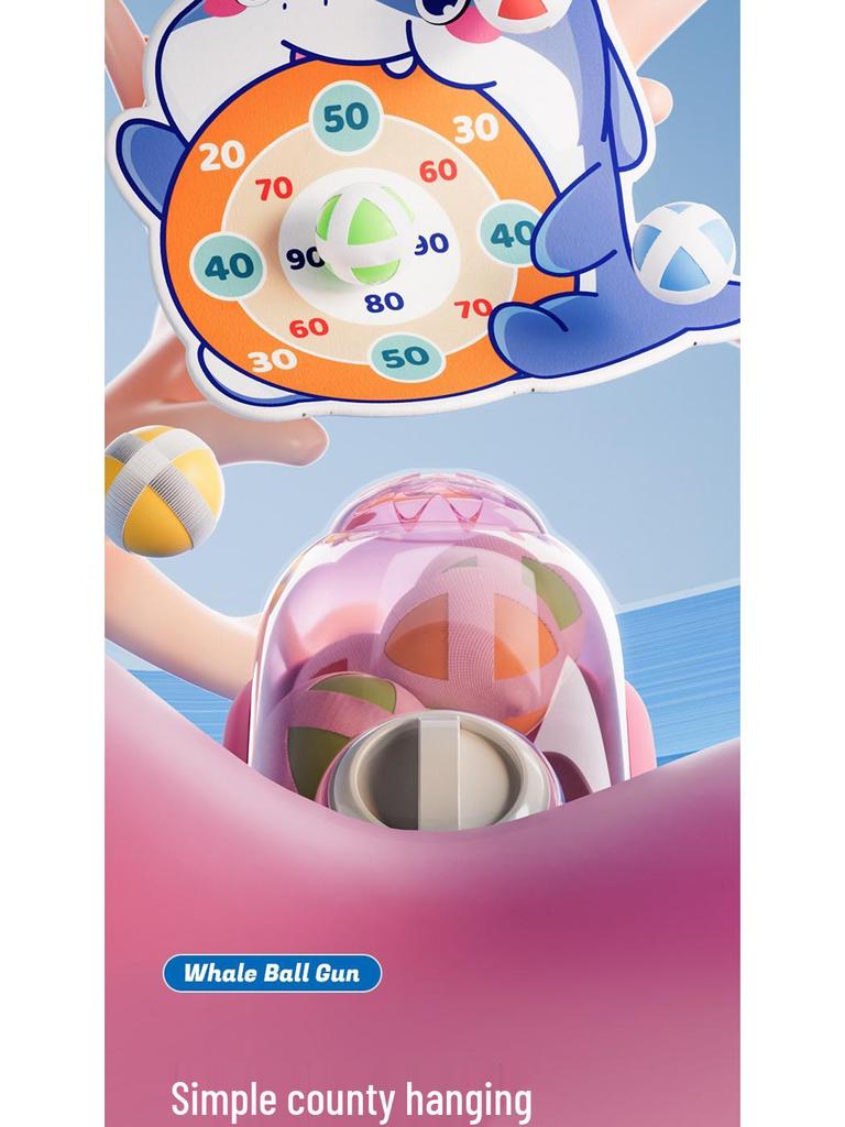 Cross-Border Whale Sticky Ball Gun: Interactive Shooting Toy for Kids and Parents