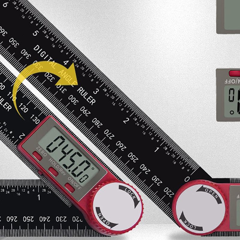 Digitaler Winkelmesser Digitaler Winkelmesser Metrisches Goniometer 360 Grad Edelstahl Rechtwinkliges Geodreieck Messwerkzeug 200 mm